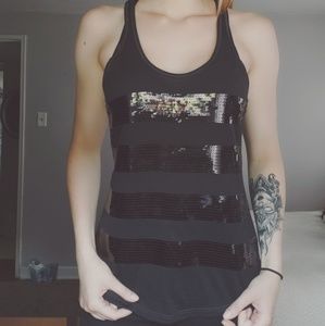 Almost Famous Black Sequin Tank Top.